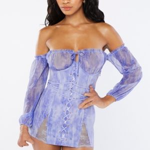 SAVAGE FENTY WATERCOLOR TIE DYE CORSET DRESS  